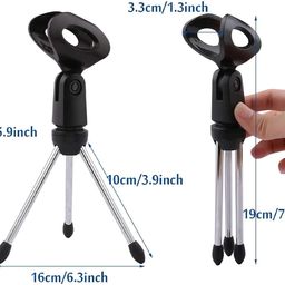 CLAPONE Mic Stand Desk Angle Adjustable Table Tripod Microphone Holder Portable Desktop Stands Includes Universal Mini Tripod Desktop Microphone Stand with Clip Adjustable image 2