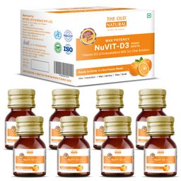 The Old Natural Nuvit D3 Vitamin D3 60000 Iu I Cholecalciferol Vitamin D3 Oil 60000 Iu Sugar Free Nano Shots I Once In A Week - 5Ml (Pack Of 8 Nano Shots - 40Ml) image 1