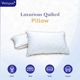 Spaces Quilted Pillow Set of 2 | Extra Soft Filled, Down Alternative Hypoallergenic Pillow (17 x 27 inch / 43 x 69 cm) | Luxury Queen Size Bed White Microfiber Pillows |Neck Support, Machine Washable image 5