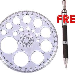 uptoschoolworksheets 360 Degree Protractor Procircle Master Stencil for Making Different Size Circles for Mandala Art and Engineering Work image 2