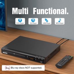 MEGATEK Region-Free DVD Player for TV with HDMI, CD Player for Home, Plays All Regions and Formats, USB Port, Durable Metal Casing, Remote, HDMI and RCA Cables Included image 2