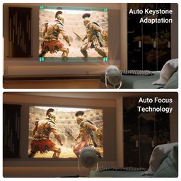ZEBRONICS PIXAPLAY 54, Smart LED Projector, 3800 Lumens, 1080p Support, Upto 140" Screen Size, Quad Core Processor, Auto Keystone Adaptation, Bluetooth, WiFi, HDMI, USB, AUX, APP Support, Miracast image 4