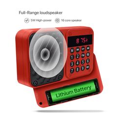 Fire Turtle M7 Pocket Blast FM Radio with Bluetooth Speaker with Powerful Sound, 6w-12 Hours (Tupe C Charging) and Number Pad (AUX, SD Card, USB Input) (Red, 2.0 Channel) (M7-RED) image 2