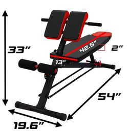 Kobo EB-1013 Steel Multi Function Imported 10 Exercises Adjustable Dumbbell Bench with Preacher Curl for Home Gym (Black/Red), Incline, 140 kg Limit image 2
