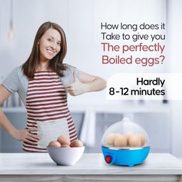 Longway Eggo 350 Watt Egg Boiler/Cooker for Steaming, Cooking & Boiling, 3 Boiling Modes, Boil Upto 7 Eggs (Blue) image 4