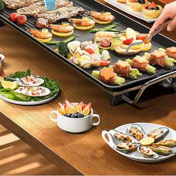 jolfay Electric Griddle - 1360W Flat Rectangular Non-Stick Barbecue Grill Adjustable Temperature Controller, Fast Heating for Cooking/Grilling Meat, Fish, Seafood, Vegetables image 5