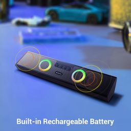 ZEBRONICS Astra 35, Portable Bluetooth Speaker, 16 Watts, Upto 24h Backup, Dual Drivers + Dual Passive Radiators, Call Function, Bluetooth v5.3 | USB | mSD| AUX, TWS, RGB LED image 5