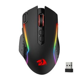 Redragon M810 Pro Wireless Gaming Mouse, 10000 DPI Wired/Wireless Gamer Mouse w/Rapid Fire Key, 8 Macro Buttons, 45-Hour Durable Power Capacity and RGB Backlit for PC/Mac/Laptop image 1