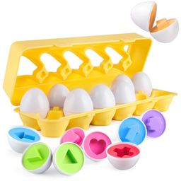 Kids First Step Egg Matching Shape Theme 12 Multicolor Eggs Matching Game Educational Toys for Kids (Multicolor) image 1