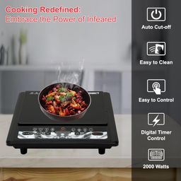 Omen Changing Lives 2000 Watt Induction Cooktop | Push Button | Auto Shut-Off & Over-Heat Protection | Digital Display | 7 Cooking Mode & BIS Approved | 1-Year Warranty image 3