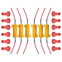 Ouzorp 6Pcs 50W 6ohm Load Resistors, Fix LED Bulb Fast Hyper Flash Turn Signal Blink Error Code image 1