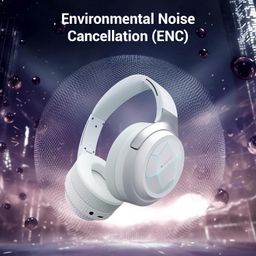 ZEBRONICS Envy 2, Wireless Over Ear Headphone, ENC, Upto 65* Hours Playback, Gaming Mode, Dual Pairing, Bluetooth v5.3, AUX, Call Function, Voice Assistant, Foldable Design, Detachable Mic (White) image 5
