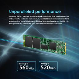 Transcend 512GB M.2 2280 Internal (SSD)| SATA III 6Gb/s SSD | 3D NAND Flash | DDR3 DRAM Cache | Read/Write - up to 560/500 MB/s | 280 TBW | 5 Yrs. Warranty | TS512GMTS830S image 4