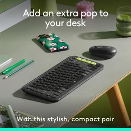 Logitech POP ICON Combo, Bluetooth Keyboard and Mouse Combo, Comfortable Typing, programmable Keys and Buttons, Quiet clicks, Easy-Switch up to 3 Devices - Graphite image 2