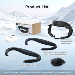 m amvr AMVR Face Cover Pad Facial Interface Compatible with Meta/Oculus Quest 3 Accessories, with Soft PU Face Cushion Pad Replacement for Quest 3 and Breathable Ice Silk Cotton, Air-Circulation Design image 2