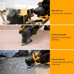 INGCO Oscillating Multi Tool, 300W, 6 Speed Control, 20000rpm, Angle Ajustment, Multi Oscillating DIY Tool Kit, Multi-Tool Kit with 8 pcs Accessories for Sanding, Grinding, Scratching, Polishing image 5