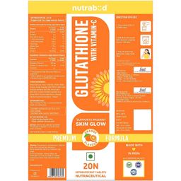 Nutrabud Glutathione Tablets 500mg with Vitamin-C - 20 Effervescent Tablets - Supports Radiant Skin Glow for Women, Men (Orange, 20 Count (Pack of 1)) image 2