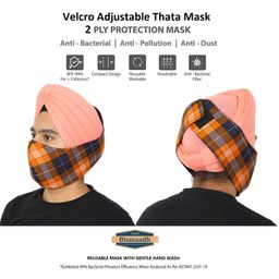 bismaadh Turban Mask with Adjustable Tie Strap (Multicolor, Free Size) image 4