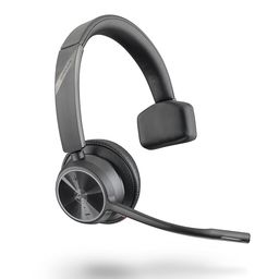 Poly – Voyager 4310 UC Wireless Headset (Plantronics) – Single-Ear Headset- Connect to PC/Mac via USB-A Bluetooth Adapter, Cell Phone via Bluetooth - Works with Teams (Certified), Zoom & More, Black image 1