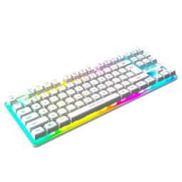 Ant Esports MK700 V2 Membrane TKL Wired Gaming Keyboard, 87 UV Coated Mechanical feel Keys Cool RGB Backlight Waterproof Keyboard for PC Laptop Mobile Tablets Gaming, Design and Work Mercury White image 4