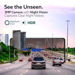 AGARO Alpha Car Dash Camera, Dashboard Recorder, 3MP, 140 Degree Wide Angle, F2.1 Aperture, Full HD, Voice Recorder, 128 GB Micro SD Card Support, Night Vision, G Sensor, Wifi, Loop Recording, DIY Set Up image 5