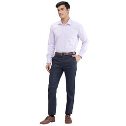 raymond Men's Slim Fit Checks Pattern Poly Viscose Blend Flat Front Formal Trouser image 5
