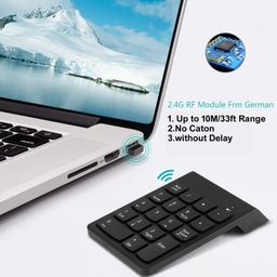 aargo tech Wireless Numeric Keypad 18Keys Portable Number Numpad with 2.4G for Laptop Computer PC Desktop- Black image 2