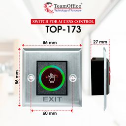 Team Office No Touch Door Exit Switch For Access Control(NO,NC,Com Output) image 2