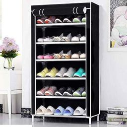 CMerchants Smart Buy Home Utility Portable Space Saving 6 Layer Shoe Rack Organizer Stand Black image 1