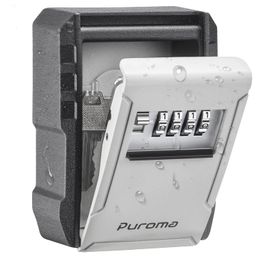 Puroma Key Lock Box with Key Hook, Resettable 4-Digit Combination Lockbox, Waterproof Key Storage Security Lockbox, Large Capacity Wall Mounted Lockbox for House Keys, Realtors, Garage Spare Keys image 1