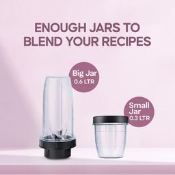 Longway Sage 500 Watt Juicer Mixer Grinder with 2 Jars for Grinding, Mixing, Juicing with Powerful Motor | 1 Year Warranty | (Black & Gray, 2 Jars) image 5