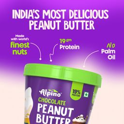 ALPINO Chocolate Peanut Butter Crunch 1kg - Roasted Peanuts, Chocolate Paste & Brown Sugar - 19% Protein, Source of Healthy Fats image 4