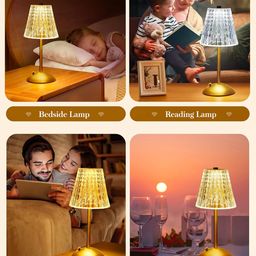 One Fire Wireless Table Lamp, 3 Colours, LED Table Lamp, Battery Table Lamp, 10-Way Dimmable LED Table Lamp, Wireless, Table Lamp, Vintage, Table Lamp, LED Touch Lamp, Wireless Table Lamp Battery image 5