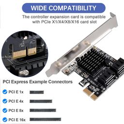 yunkozand 4-Port SATA 3.0 PCIe Expansion Card with Low Profile Bracket image 3