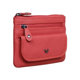 calfnero Genuine Leather Multi-Use Key Case and Coin Wallet With Zip and Flap Pocket - Black image 2