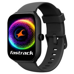 Fastrack Reflex Horizon with 1.95" Horizon Curve Display|SingleSync BT Calling| in-Built Alexa|100+ Sport Modes with AI Coach|Stress Monitor|24 * 7 HRM| Upto 5 Day Battery|Fashion Smart Watch image 1