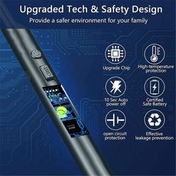 Drumstone [𝐎𝐍 𝐎𝐅𝐅𝐄𝐑 𝟏𝟓 𝐘𝐄𝐀𝐑𝐒 𝐖𝐀𝐑𝐑𝐀𝐍𝐓𝐘] Candle Lighter Arc Lighter – Rechargeable Electric Lighter with LED Battery Display, 360° Flex Wand, and USB Charging for Convenient Use image 3