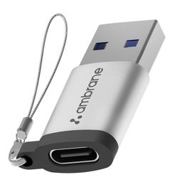 AMBRANE USB Type C Female to USB Male OTG Adapter with 5 Gbps High-Speed Data Transfer, Compatible with Laptops, Tablets, Smartphone, Chargers and More Devices (AOTG-A1, Grey) image 1