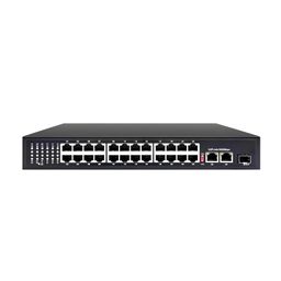 hanutech 100M 24 Port PoE Switch Unmanaged (24*100M Tx PoE+ 2GE Uplink+1-Port SFP), 300W Smart RJ45 Ethernet Switch for CCTV Networking- 1 Year Warranty image 1