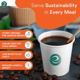 ECO SOUL [150 ml, 100 Count] Disposable White Paper Cups| Plastic-Free Aqueous Coated | Eco-Friendly & Biodegradable Cups | Use & Throw Party Glasses | Ideal for Tea, Coffee & Water | 190 GSM image 3