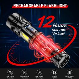 Shadowhawk Torch Lights Rechargeable, Led Torch Light High Power 10000 Lumen, XHM77.2 Long Distance Flash Light Charging Torchlight, Powerful 7 Light Modes Flashlight for Trekking Hunting Emergency image 5