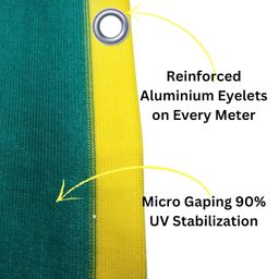 Singhal Stabilized Agro Green House Net Garden Shade - 3X10 M Green Yellow (3x10 Meter) HDPE 90% UV Protected Multipurpose with Attached Eyelets on Every Mtr image 4