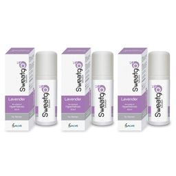 salve Sweatgo Roll-On Solution for Excessive Sweating & Hyperhidrosis | Antiperspirant Sweat Control for Underarms, Palms, Feet (Lavender) | 60ml (Pack of 3) image 1