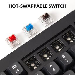 Keychron V1 Wired Custom Mechanical Keyboard Knob Version, 75% Layout QMK/VIA Programmable with Hot-swappable Keychron K Pro Red Switch Compatible with Mac Windows Linux Carbon Black (Non-Transparent) image 4