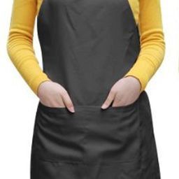 Airwill, 100% Cotton Solid Color Aprons, Sized 65cm in Width & 80cm in Length with 2 Center Pocket, Adjustable Buckle on Top and 2 Long Ties on Both 2 Sides. Pack of 1 Piece image 1