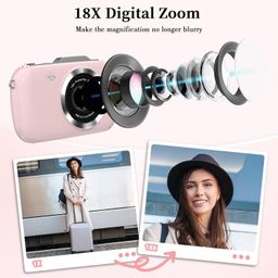 GWAEPU - 4K Digital Point & Shoot Cameras for Vlogging: Compact YouTube Camera with 64MP 18X Zoom - 32G TF Card and 2.8" Screen for Kids, Beginners image 4