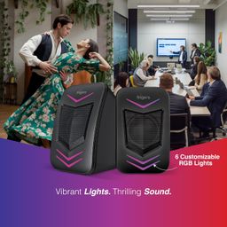 FINGERS RGB-FunBeats USB Multimedia Speaker (2.0 Channel | Sleek Design with RGB Lights | Powerful Bass | in-line Controller) image 4