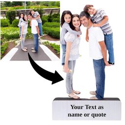 lacum Personalized Wooden Cutout Photo Frame – Customized Picture Display with Name or Message – Unique Gift for Special Occasions (Family) image 2