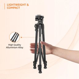 Amazon Basics 60 inch Professional Tripod with Phone Holder & 360° Rotating Ball Head | Extendable Height (53-151.5 cm) | Includes Carry Bag | for DSLR Camera & Smartphone image 2