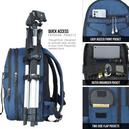 FATMUG Camera Backpack for SLR/DSLR, Lens, Accessories and Tripod Holder with Adjustable Compartments (Multicolor) image 4